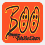Feliz Halloween del abucheo Pegatina Cuadradas Personalizada