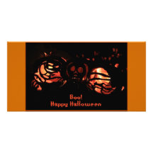 Feliz Halloween del abucheo Tarjeta Personal Con Foto