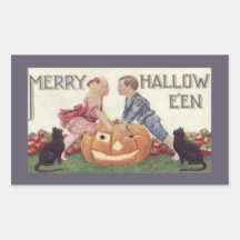 Feliz Hallowe'en Rectangular Pegatinas