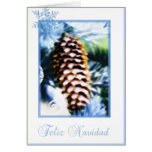 feliz navidad fir tree cone spanish merry christma grußkarten