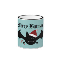 Feliz palo gótico tonto de Batmas en azul Taza De Café