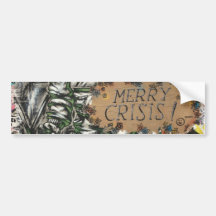 Feliz pintada de la crisis etiqueta de parachoque