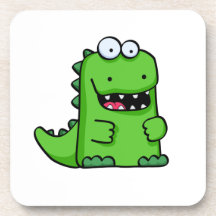 Feliz-Saurus verde lindo Posavasos De Bebidas