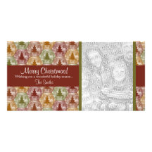 Feliz tarjeta de la foto de los árboles de navidad tarjetas personales
