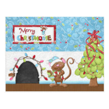 Feliz tarjeta de Navidad de Christmouse Postal