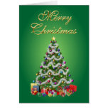 Feliz tarjeta del árbol de navidad