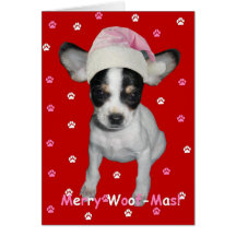 ¡Feliz Tejido-Mas! Tarjeta de Navidad de la chihua