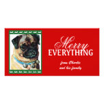 Feliz todo foto del perro carda verde rojo tarjetas personales con fotos