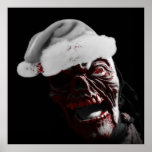 Feliz zombi sangriento Santa de Halloween posters