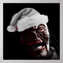 Feliz zombi sangriento Santa de Halloween Impresiones