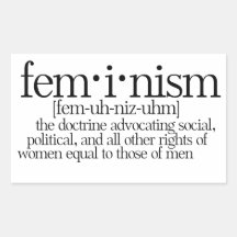 Feminismo definido rectangular pegatina