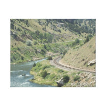 Ferrocarril del río impresiones de lienzo