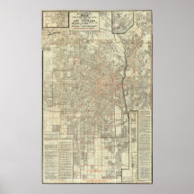 Ferrocarriles del mapa y de calle de la seguridad  poster