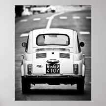 Fiat 500, cinquecento, en Roma, Italia, Poster