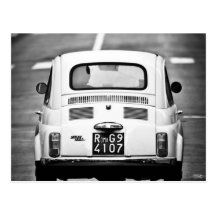 Fiat 500 en Roma, Italia Tarjetas Postales