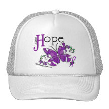 Fibromyalgia de la mariposa del vitral gorras