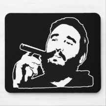 Fidel Castro con el retrato Mousepad del cigarro Tapetes De Ratón