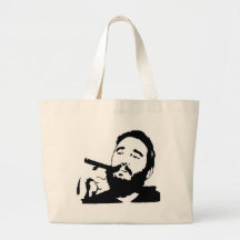 Fidel Castro con la bolsa de asas del retrato del 
