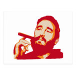 Fidel Castro con la postal del retrato del cigarro