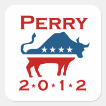 FIESTA 2012 DE RICK PERRY PEGATINAS CUADRADASES