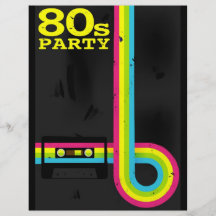 fiesta 80s tarjetas publicitarias