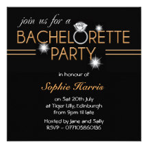 Fiesta anaranjado de Bachelorette del anillo de Bl Invitación Personalizada