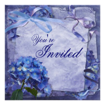Fiesta azul del Hydrangea Invitacion Personal