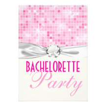 fiesta bling rosado del bachelorette de la chispa  comunicado