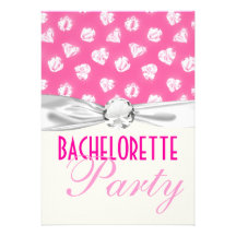 fiesta bling rosado del bachelorette de los diaman anuncio personalizado