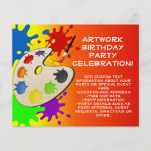 Fiesta colorido del paladar del arte flyer personalizado