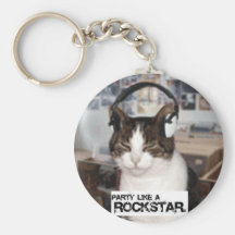 Fiesta como un Rockstar Llavero Personalizado