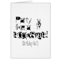 Fiesta como una tarjeta de cumpleaños rockstar