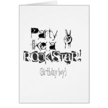 Fiesta como una tarjeta de cumpleaños rockstar