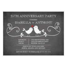 Fiesta de aniversario de los pájaros del amor de l invitaciones personales 