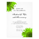 Fiesta de aniversario verde del boda de la flor de comunicado personalizado