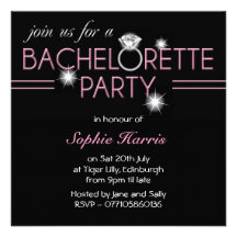 Fiesta de Bachelorette del rosa del anillo de Blin Invitacion Personal