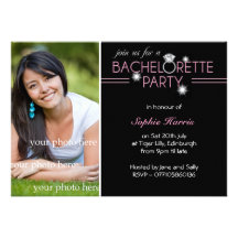 Fiesta de Bachelorette del rosa del anillo de Blin Comunicados Personalizados