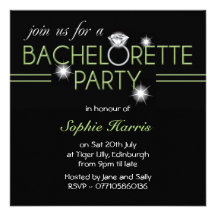 Fiesta de Bachelorette del verde del anillo de Bli Anuncios Personalizados