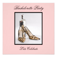 Fiesta de Bachelorette del zapato del leopardo Invitacion Personal