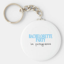 Fiesta de Bachelorette en curso (azul) Llaveros