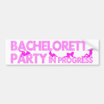 Fiesta de Bachelorette en curso Etiqueta De Parachoque