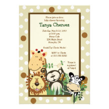 Fiesta de bienvenida al bebé 5x7 del safari de sel invitaciones personalizada
