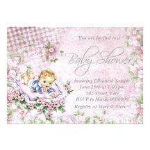 Fiesta de bienvenida al bebé adorable del rosa del anuncios personalizados