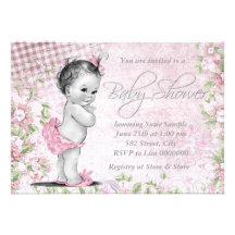 Fiesta de bienvenida al bebé adorable del rosa del invitacion personalizada