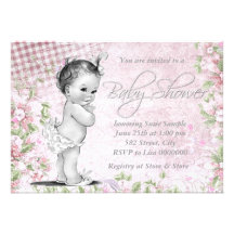 Fiesta de bienvenida al bebé adorable del rosa del invitacion personal 