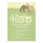 Fiesta de bienvenida al bebé amarilla de dos potro invitación