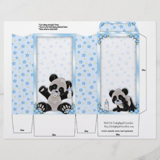 Fiesta de bienvenida al bebé azul del oso de panda tarjeton