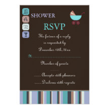 Fiesta de bienvenida al bebé azul RSVP del diseño  Comunicado