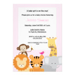 Fiesta de bienvenida al bebé de la selva del safar invitaciones personalizada