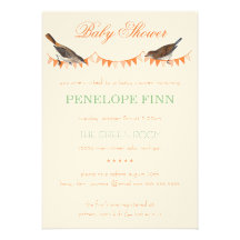 Fiesta de bienvenida al bebé de moda del pájaro de invitación personalizada